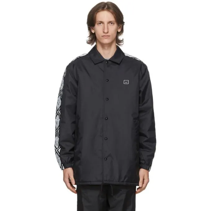 Acne Studios Black Face Motif Coach Jacket