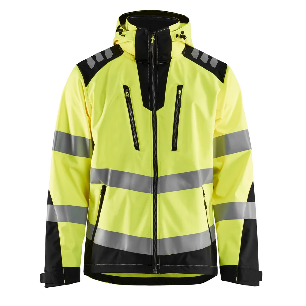 BREATHABLE HI-VIS SOFTSHELL JACKET - 3399-Yellow Black | Blaklader 47882513