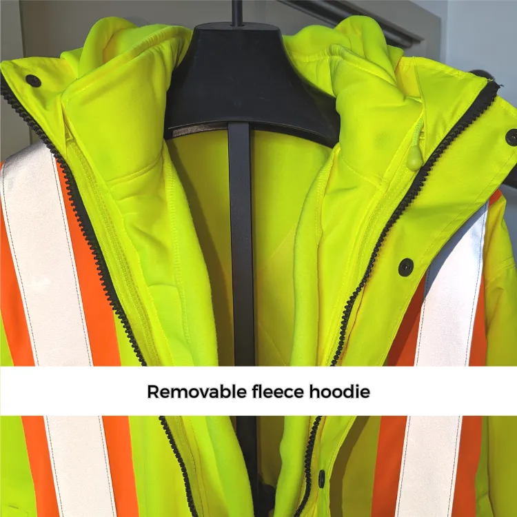 Ground Force Hi-Vis Mens 3-in-1 Winter Safety Jacket, Orange, Class 2, 4 Sizes