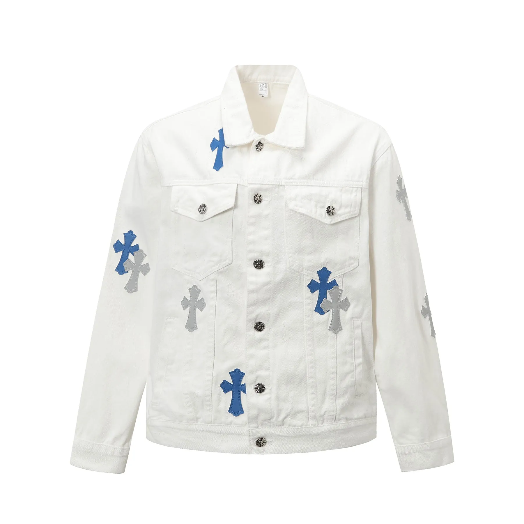 Holy Relic  | Embroidered Cross Denim Jacket