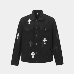 Holy Relic  | Embroidered Cross Denim Jacket
