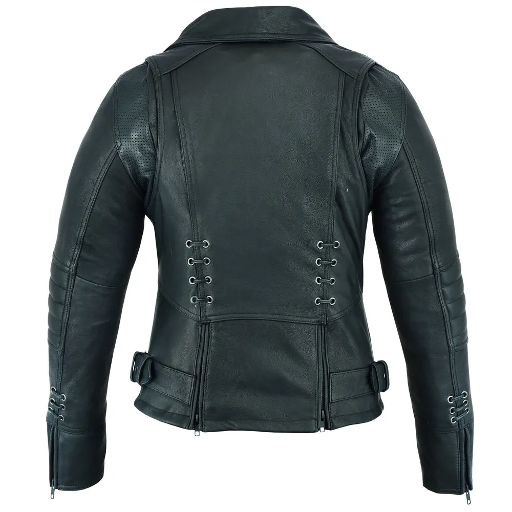 IronRose Women's Leather motorcycle Jacket – Black