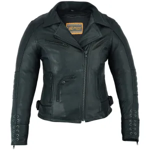 IronRose Women's Leather motorcycle Jacket – Black