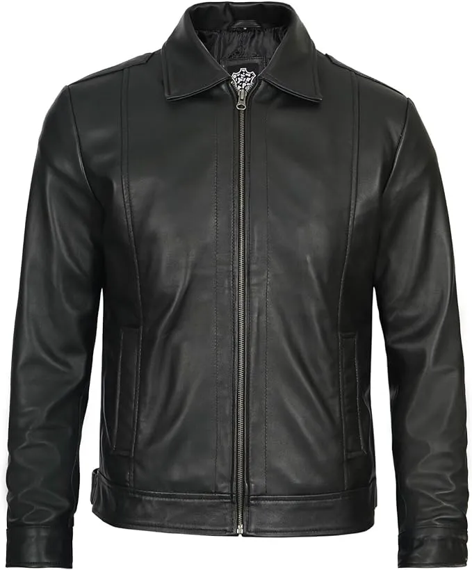 Men's Leather Jacket – Classic Vintage Style in Premium Real Lambskin, Timeless & Durable