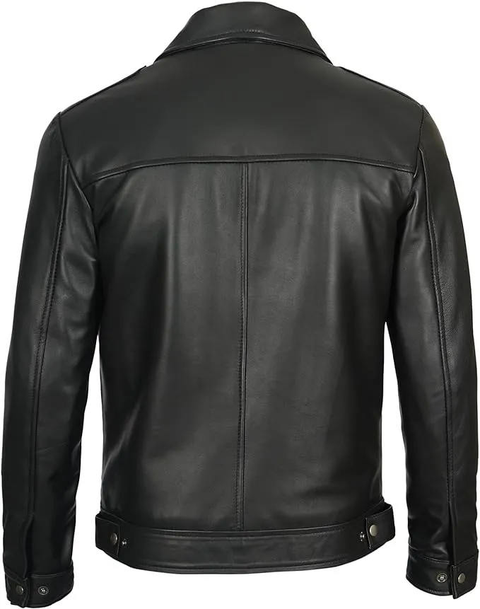 Men's Leather Jacket – Classic Vintage Style in Premium Real Lambskin, Timeless & Durable