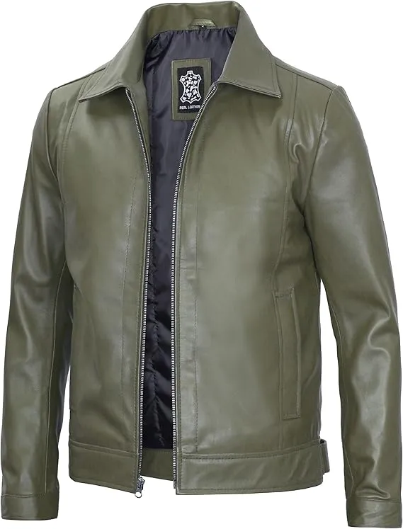 Men's Leather Jacket – Classic Vintage Style in Premium Real Lambskin, Timeless & Durable