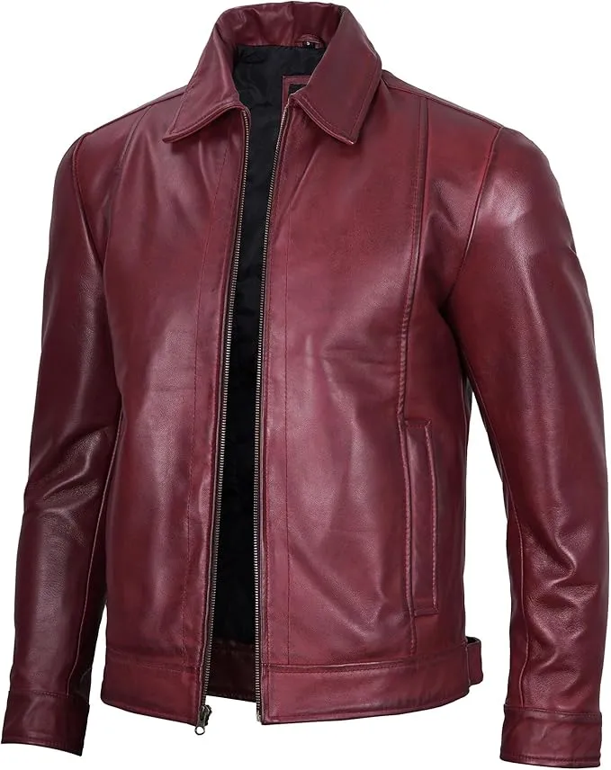 Men's Leather Jacket – Classic Vintage Style in Premium Real Lambskin, Timeless & Durable