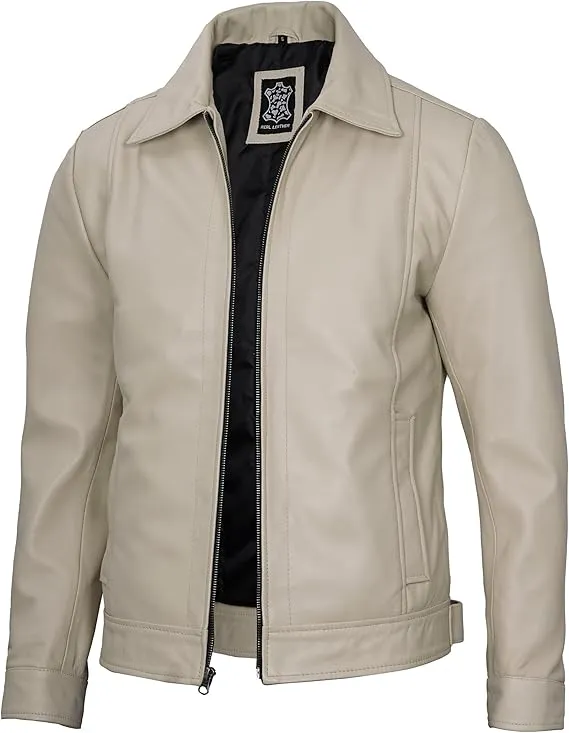 Men's Leather Jacket – Classic Vintage Style in Premium Real Lambskin, Timeless & Durable