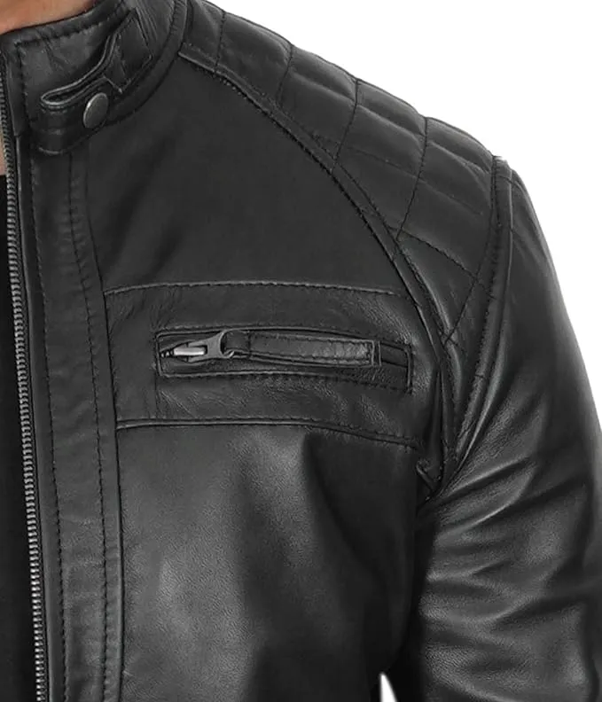 Men’s Real Leather Motorcycle Jacket – Classic Black & Brown Biker Jacket, Stylish & Durable