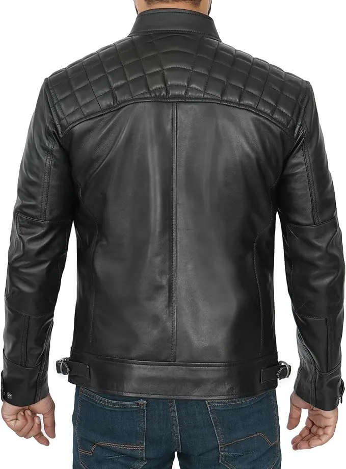 Men’s Real Leather Motorcycle Jacket – Classic Black & Brown Biker Jacket, Stylish & Durable