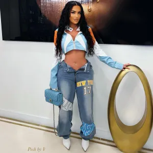 NY jersey jeans (Blue multi)