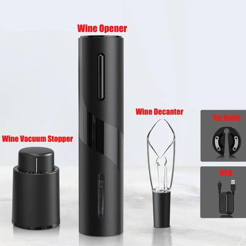 Wine Opener with Automatic Corkscrew and Cap Opener