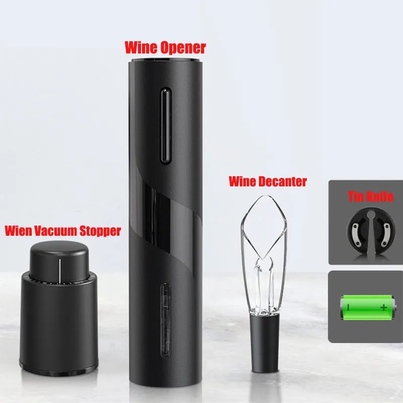 Wine Opener with Automatic Corkscrew and Cap Opener