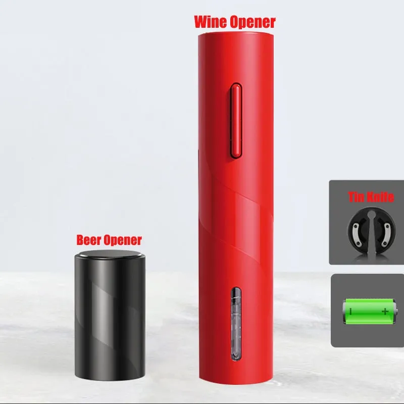 Wine Opener with Automatic Corkscrew and Cap Opener