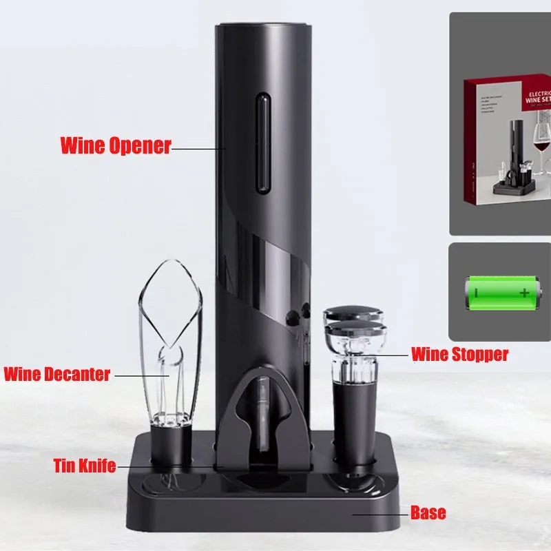 Wine Opener with Automatic Corkscrew and Cap Opener