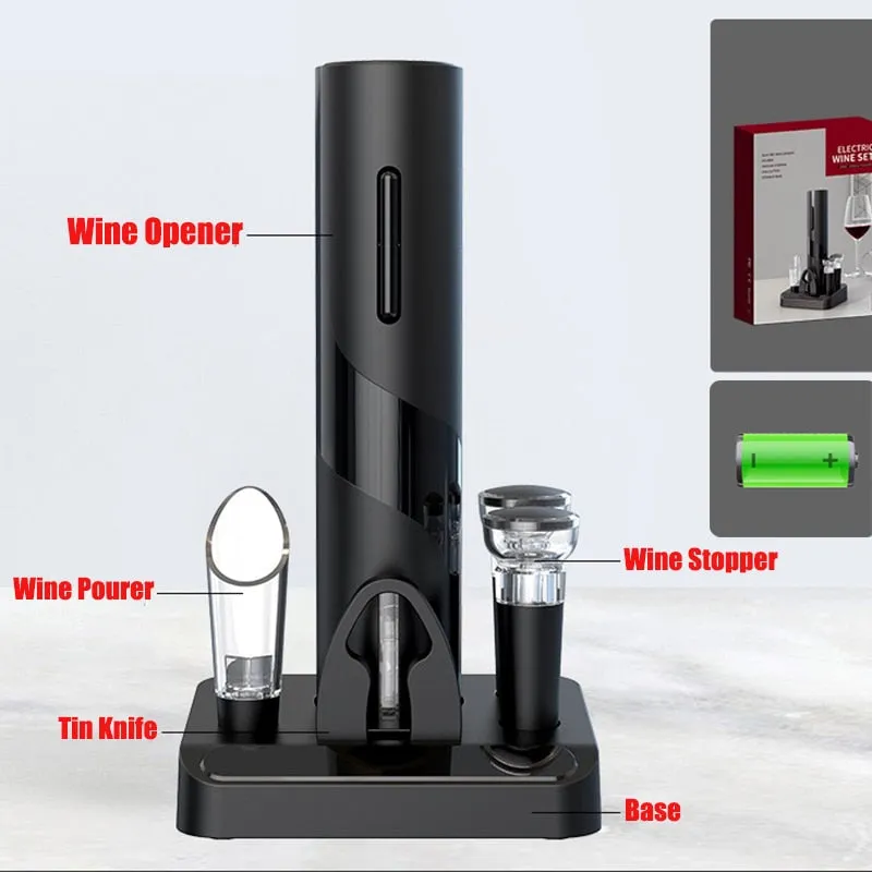 Wine Opener with Automatic Corkscrew and Cap Opener