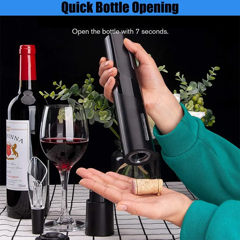 Wine Opener with Automatic Corkscrew and Cap Opener