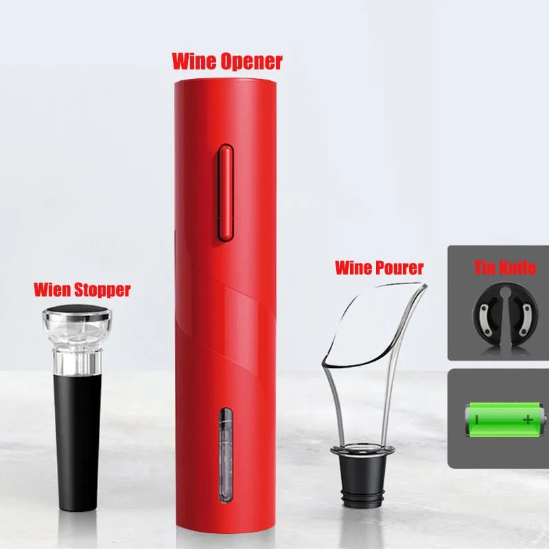 Wine Opener with Automatic Corkscrew and Cap Opener
