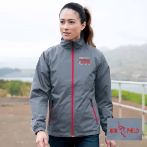 Zip Windbreaker -Charcoal/Red- AACR Embroidery